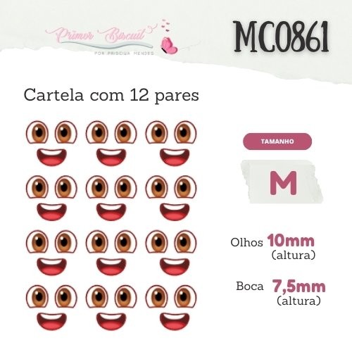 Sí­mbolos Adesivos Resinados MC0861 - Olhos e bocas