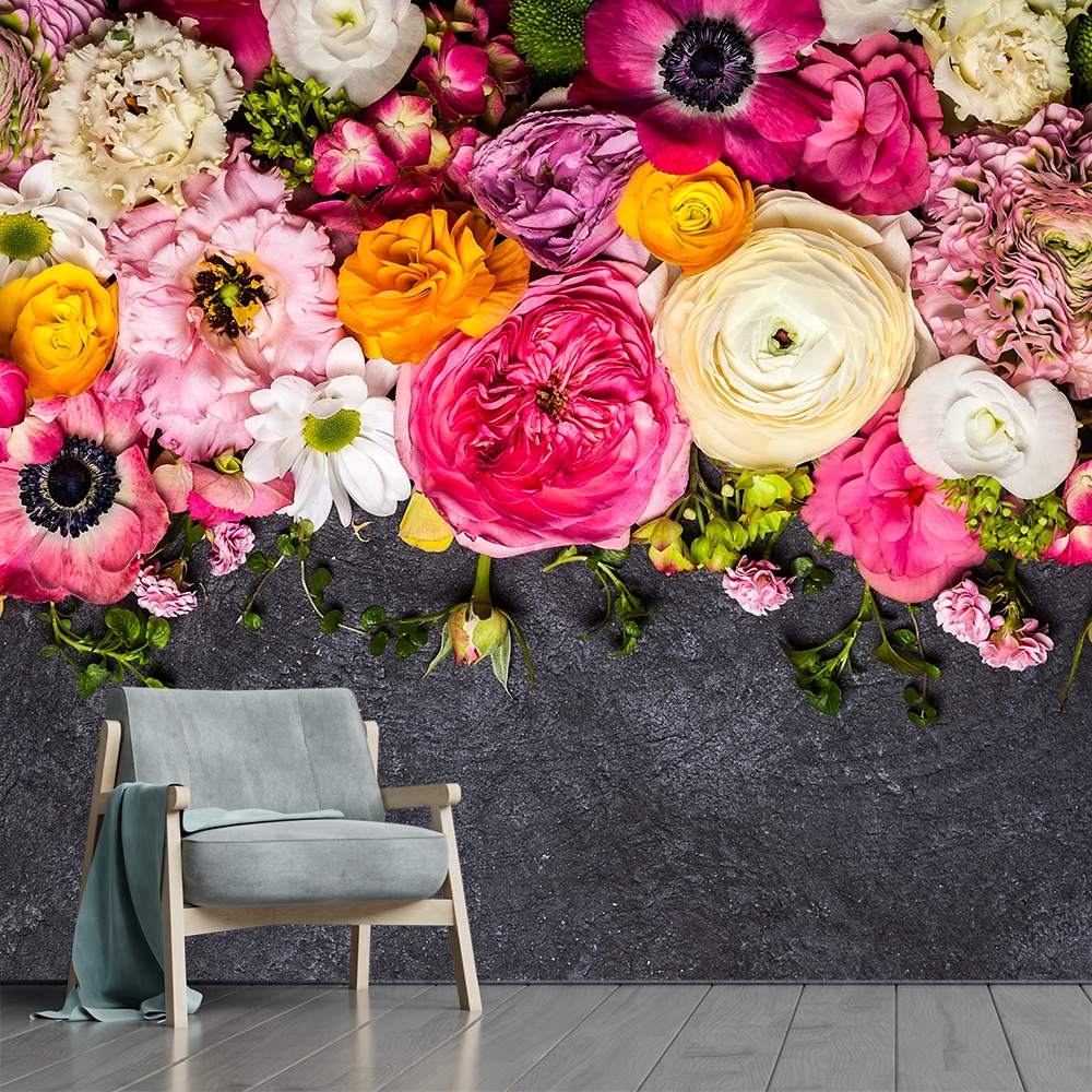 Papel de Parede Flor Rosa Floral Rosas Natureza Sala Painel - 236pc
