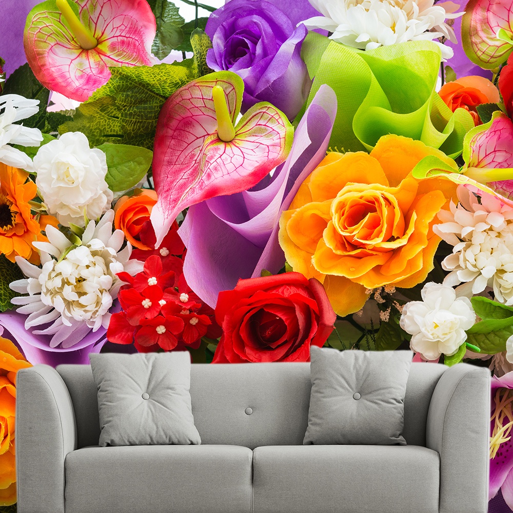 Papel de Parede Flor Floral Campo Natureza Sala Painel - 234pc