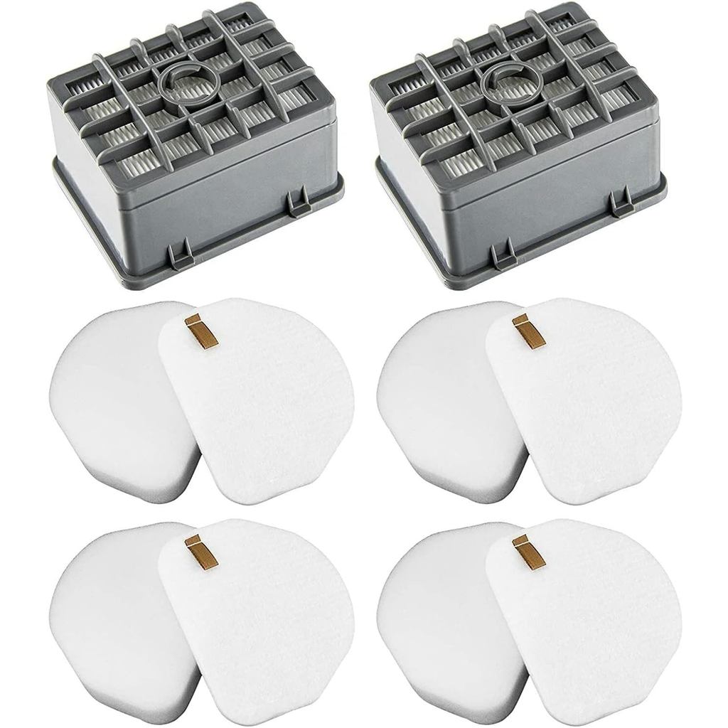 Kit de Substituição com 2 Filtros HEPA + 4 Filtros de Espuma para Aspirador Vertical Profissional Shark Rotator NV450 NV