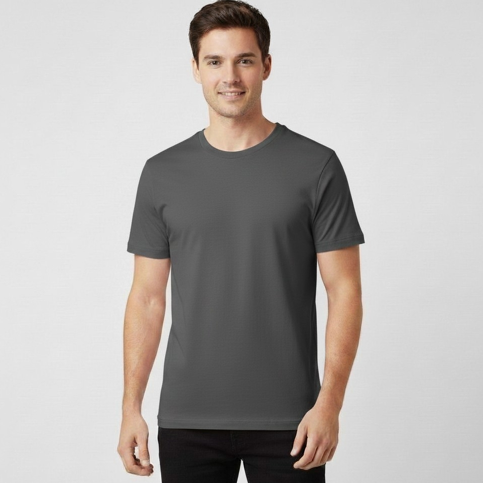 Camisa Básica Algodão Gola Redonda Respirável e Macia