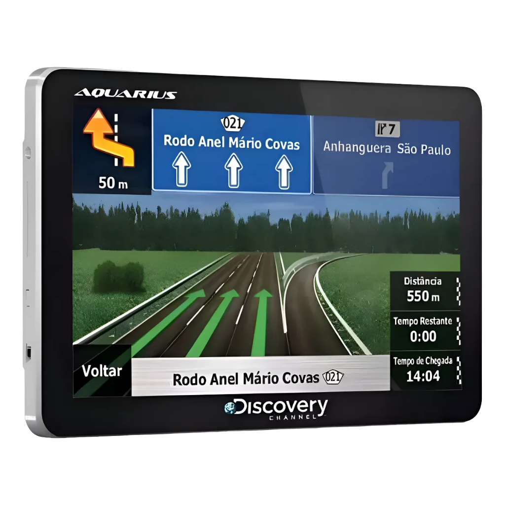 GPS Discovery Channel Mtc 2132 Slim Tela 5.0' Tv Digital Preto Mapa Brasil Atualizado
