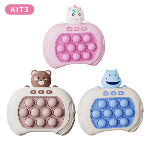 Kit 3 Mini Brinquedo Pop It Up Fidget Toy Game Brinquedo Anti Stress Eletrônico