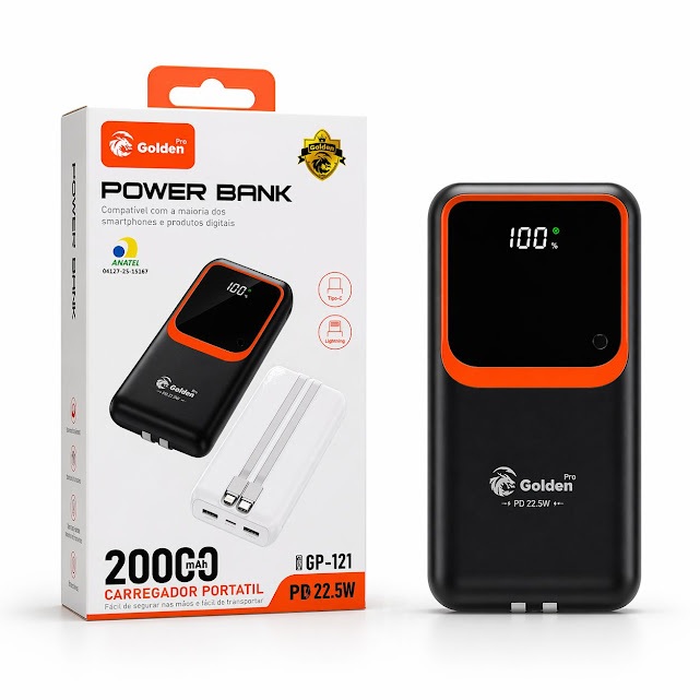 Carregador Portátil Power Bank Turbo PD 22.5W Display 20.000mAh -
