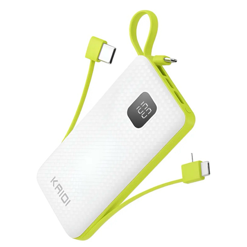 Power Bank Kaidi KNC8882 20.000mAh Carregador Portátil com 4 Cabos Integrados e Display Digital