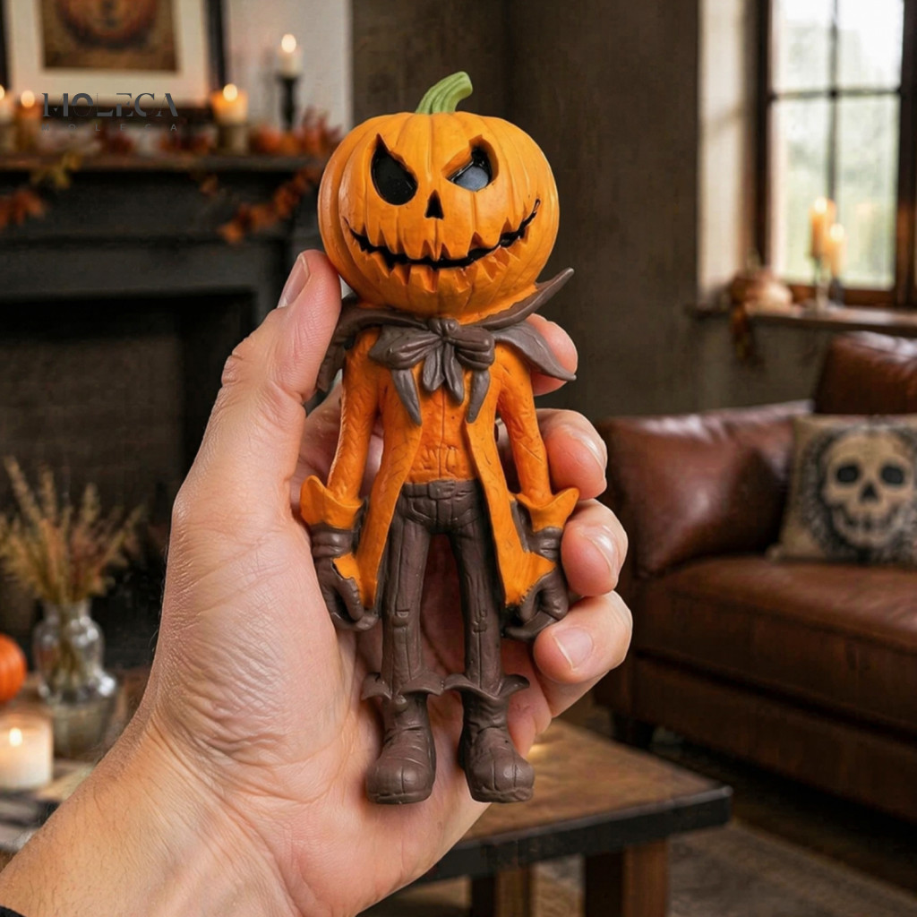 Unique Pumpkin Man Statue Halloween Resin Gentleman Figurine Retro Head for Home for Southeast