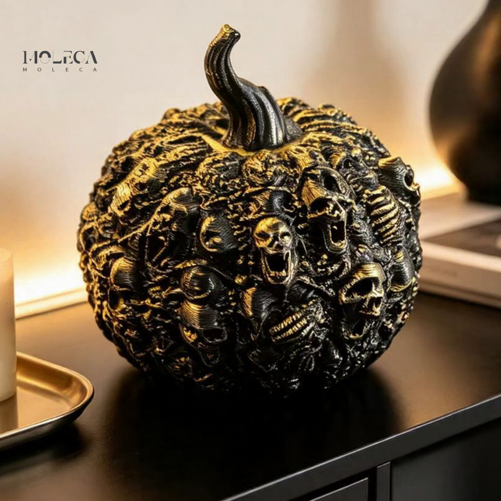 Durable Festival Display Items Home Table Ornaments 3d Printed Halloween Skull Pumpkin Decoration – Skeleton Head Desk