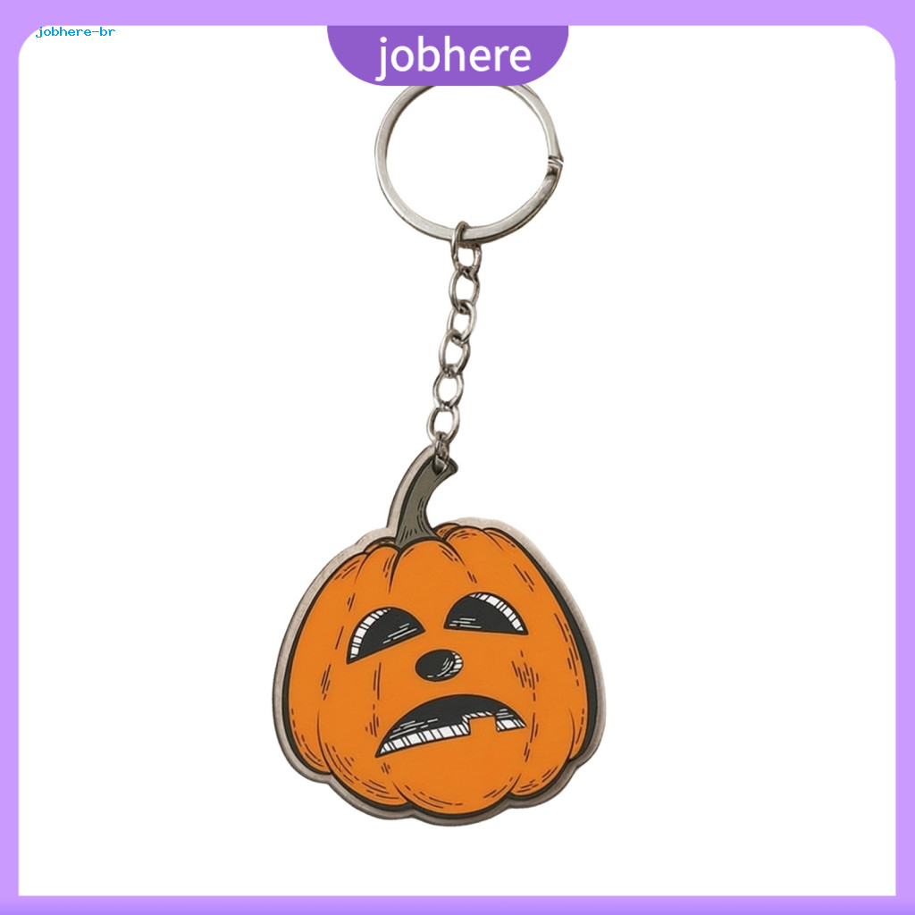 Acrylic Key Ring Lightweight Keychain Halloween Pumpkin Double-sided Head for Backpacks Car Holiday Party Decoration Gif