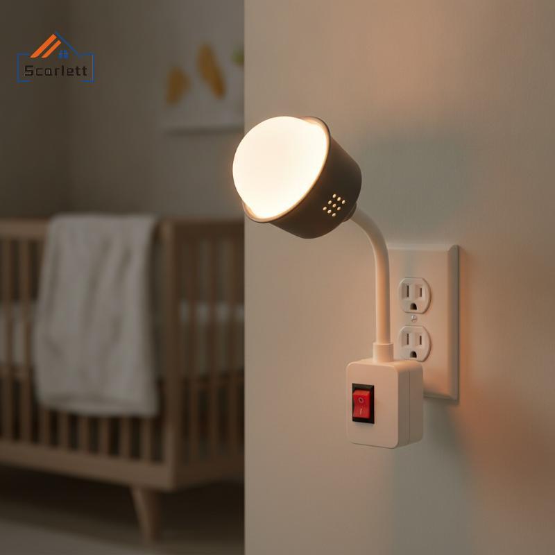 [Scarlett] Plug In LED Night Light Com Interruptor Liga/Desliga Soft Warm Glow Eye Care Lamp Para Escada Corredor Cabece