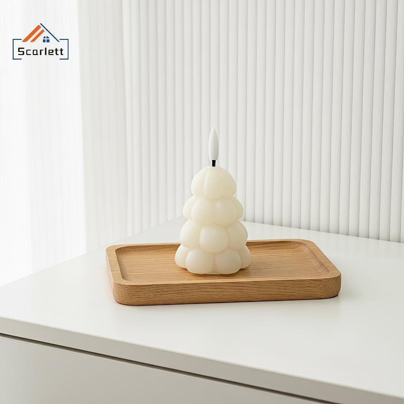 [Scarlett] Árvore De Natal LED Night Light Fliering Flame Soft Warm Glow Bateria De Longa Duração Para Decoração De Mesa