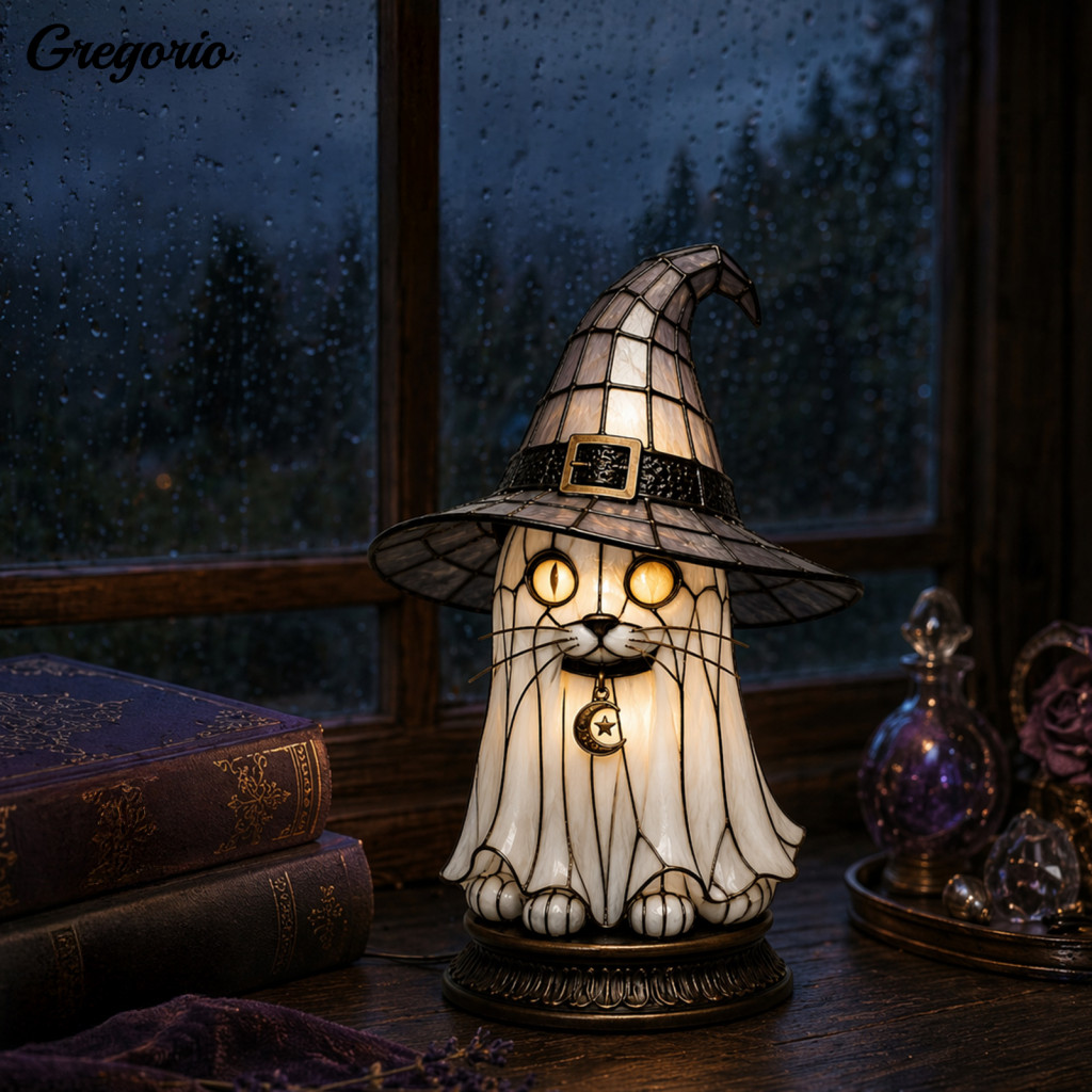 Halloween Ambient Lighting Decor Lamp Witch Hat Led Table Night Light Warm Glow for Bedroom Mantel Bookshelf Entryway Pa