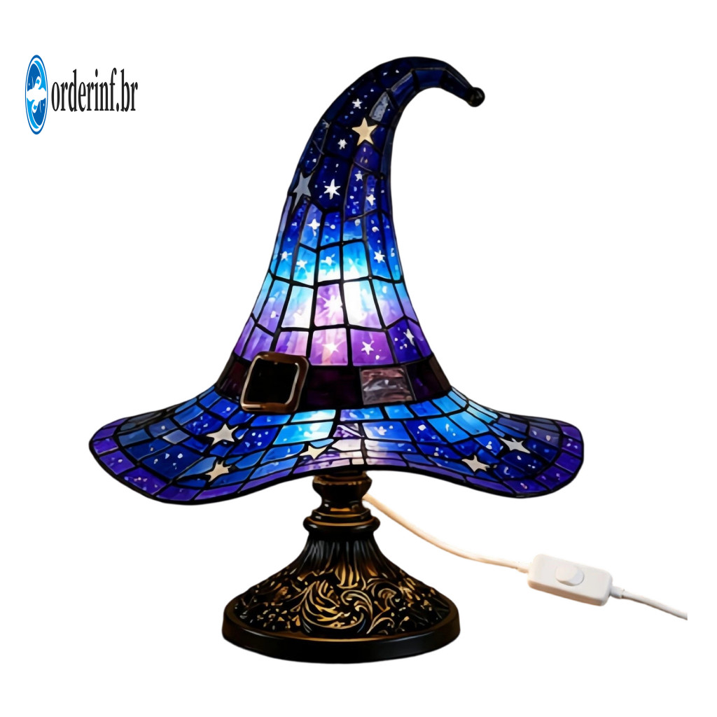 Table Lamp Soft Warm Night Light Witch Hat Usb Led Resin Halloween Decor for Bedroom Room Shelf Powered Bedside Perfect