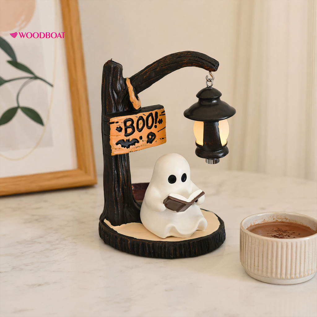 Home Decor Witch Halloween Decoration Ghost Led Lamp Resin Night Light with Warm Glow Spooky Desktop for Party for South