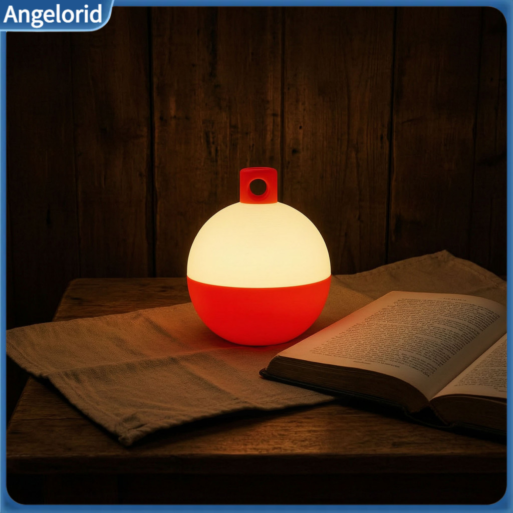 Fishing Themed Room Decor Decorative Desk Lamp for Anglers Bobber Night Light 3d Rotating Fish Ball Soft Warm Glow Bedsi