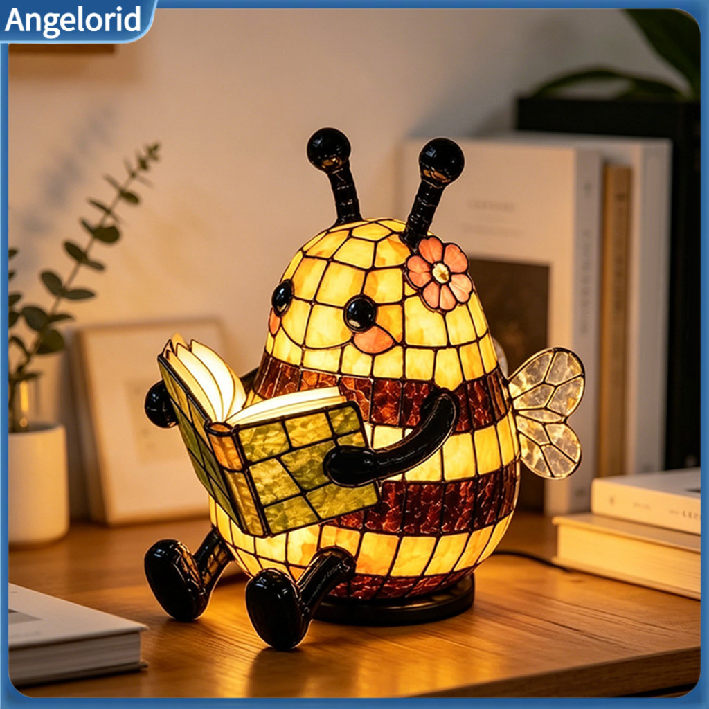 Bee Table Lamp Unique Teacher Appreciation Gift Cute 3d Night Light for Kids – Warm Glow Bedside Adorable Nursery Desk