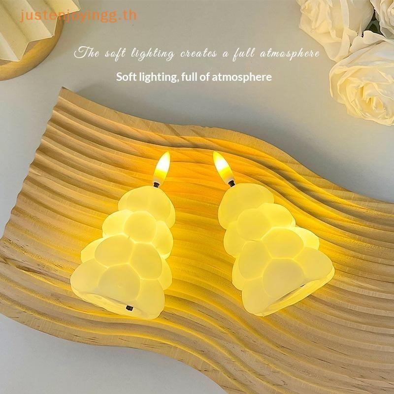 { JJTH } Árvore De Natal LED Night Light Fliering Flame Soft Warm Glow Com Temporizador Para Mesa De Cabeceira De Quarto
