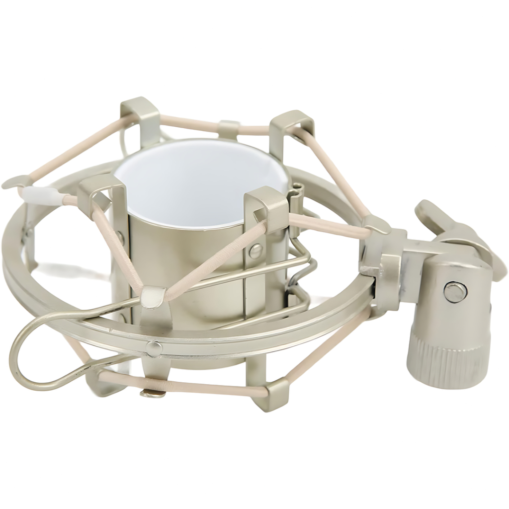 Suporte De Metal Para Microfone Shock Mount Aranha - Prata