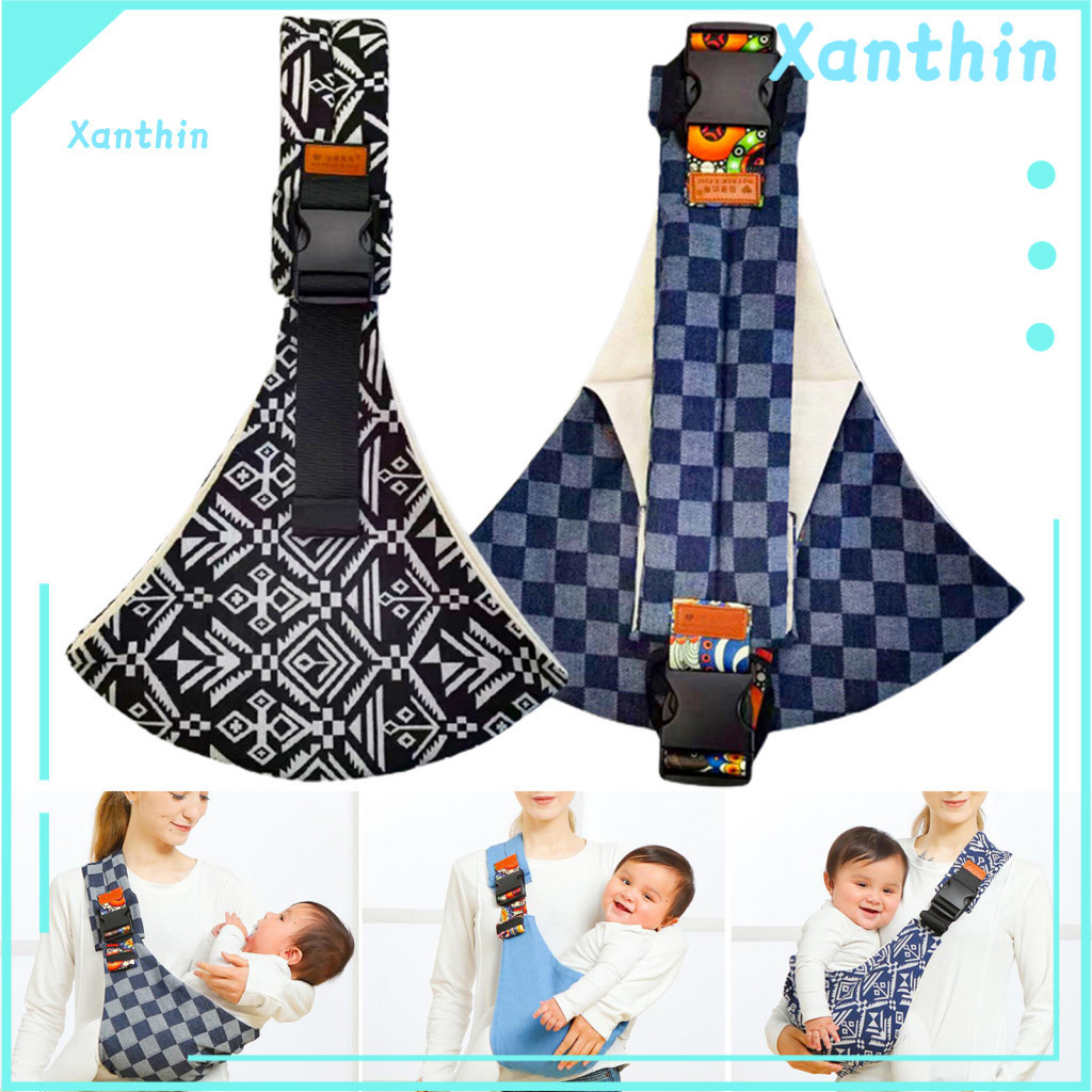 Lightweight Baby Carrier Bonding Sling for Newborns 0-36 Months Adjustable Length Wide Strap Breathable Fabric Plaid Pri