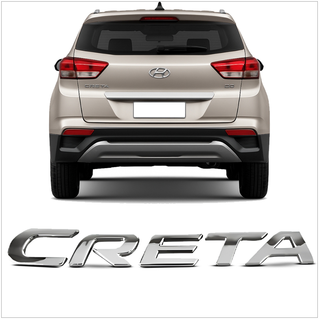 Emblema HY Creta 2017 a 2019 Cromado Letreiro