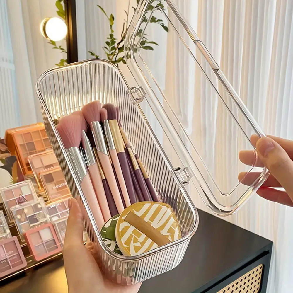 Esponja De Maquiagem Escova Organizador Caixa Bandeja De Vaidade Multicamadas Para Armazenamento De Cosméticos Elegante