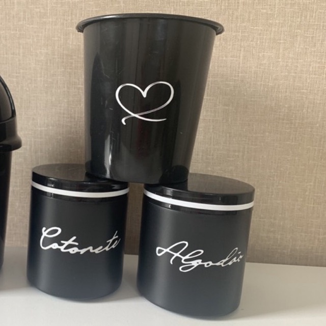 kit Organizador porta cotonete porta algodão porta pincéis escovas e pentes