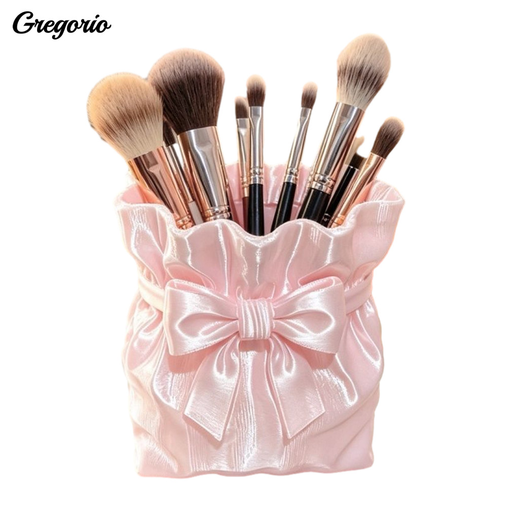 Dressing Table Brush Holder Capacity Organizer Satin Bow Makeup – 3d Printed Bowknot Pencil Beauty Tool Pouch for Desk