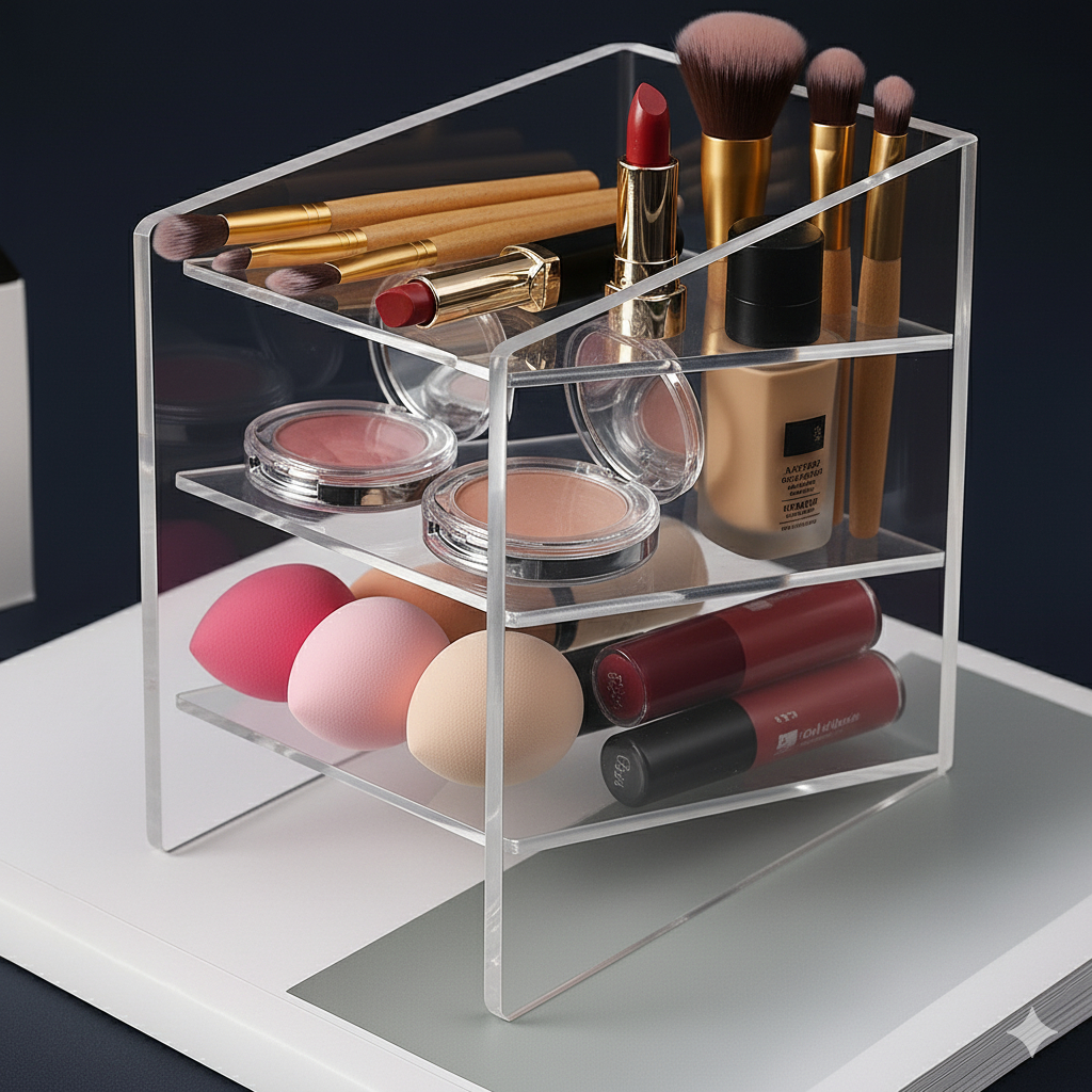 Organizador Portátil Cosmético Maquiagem Porta-escovas Caixa Organizador Multi Uso Acessórios Escovas Batom