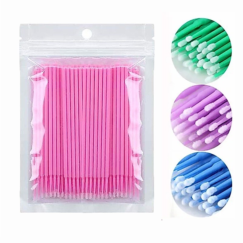 100Pcs/bag Micro Escova Descartável Para Extensão De Pestanas Individual Remoção