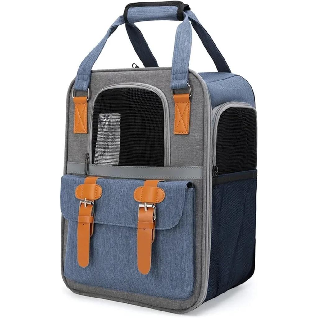 Oxford Dog Backpack Outdoor Travel Cat Bag Pet Double Shoulder Bag Portable Cat Carrier Comfort Breathable Puppy Cat Han