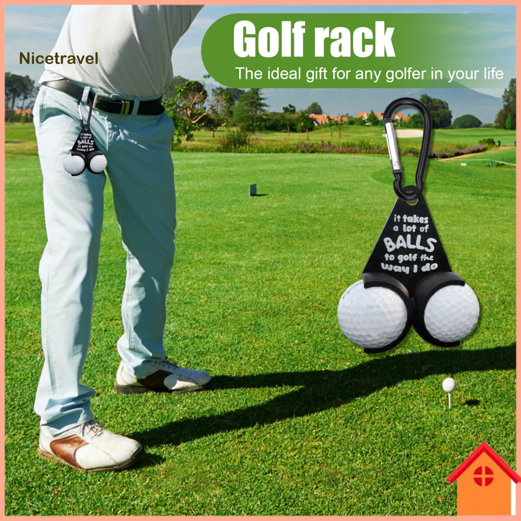 Golf Ball Storage Clip Triangle Holder Portable 2-ball Carrier Hanging Organizer for Accessories Men Women Golfer Gift D
