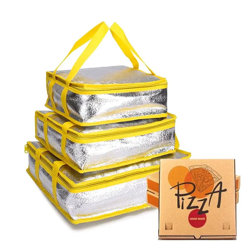 Portable Folding Pizza Delivery Bag Insulation Bag Cooler Bag Ice Pack Food Thermal Delivery Carrier Picnic Drink Storag