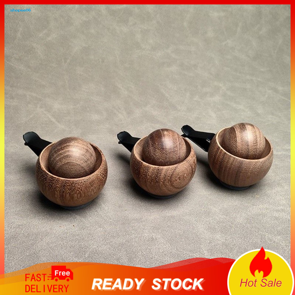 Car Aroma Diffuser Portable Oil Natural Walnut Wooden Essential Round Aromatherapy Passive for Home Yoga Spa – for Rel