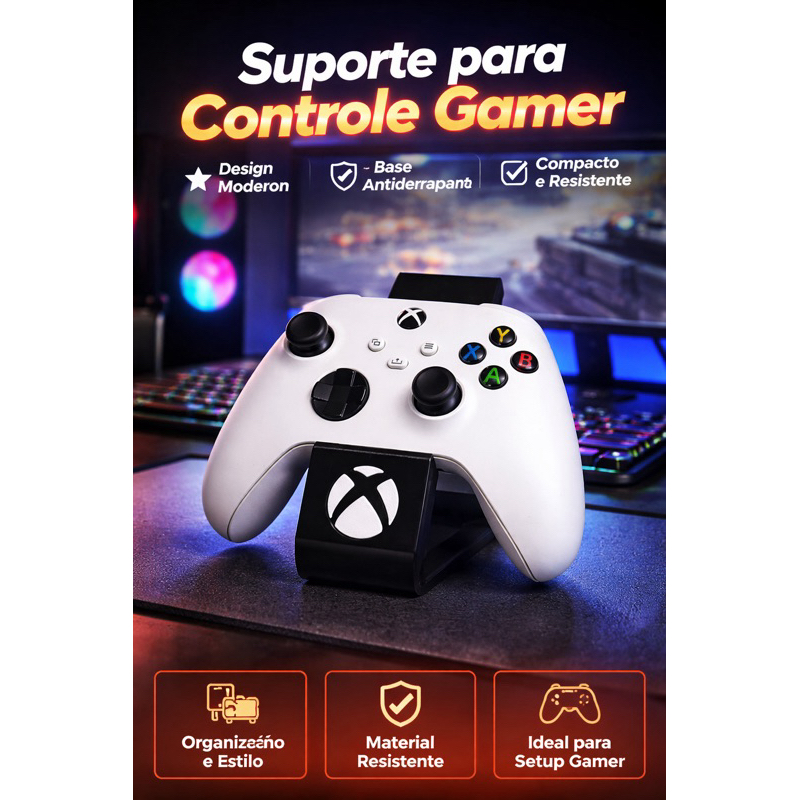 Suporte para Controle Xbox – Organizador Gamer, Seguro e Moderno