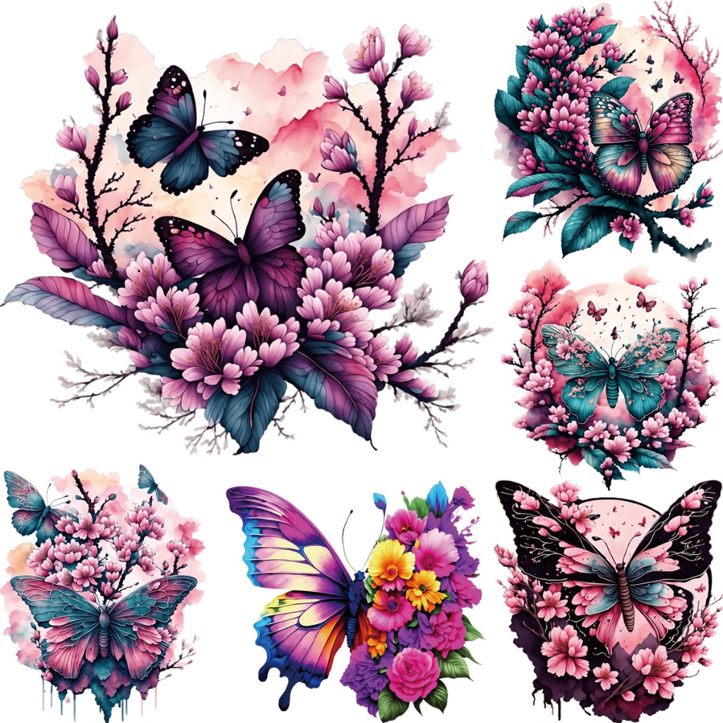 Adesivo Borboleta De Tamanho Médio Em Roupas Para Vestidos De Meninas Adesivo Thermal Press Hoodies Tops Vinyl Diy Patch