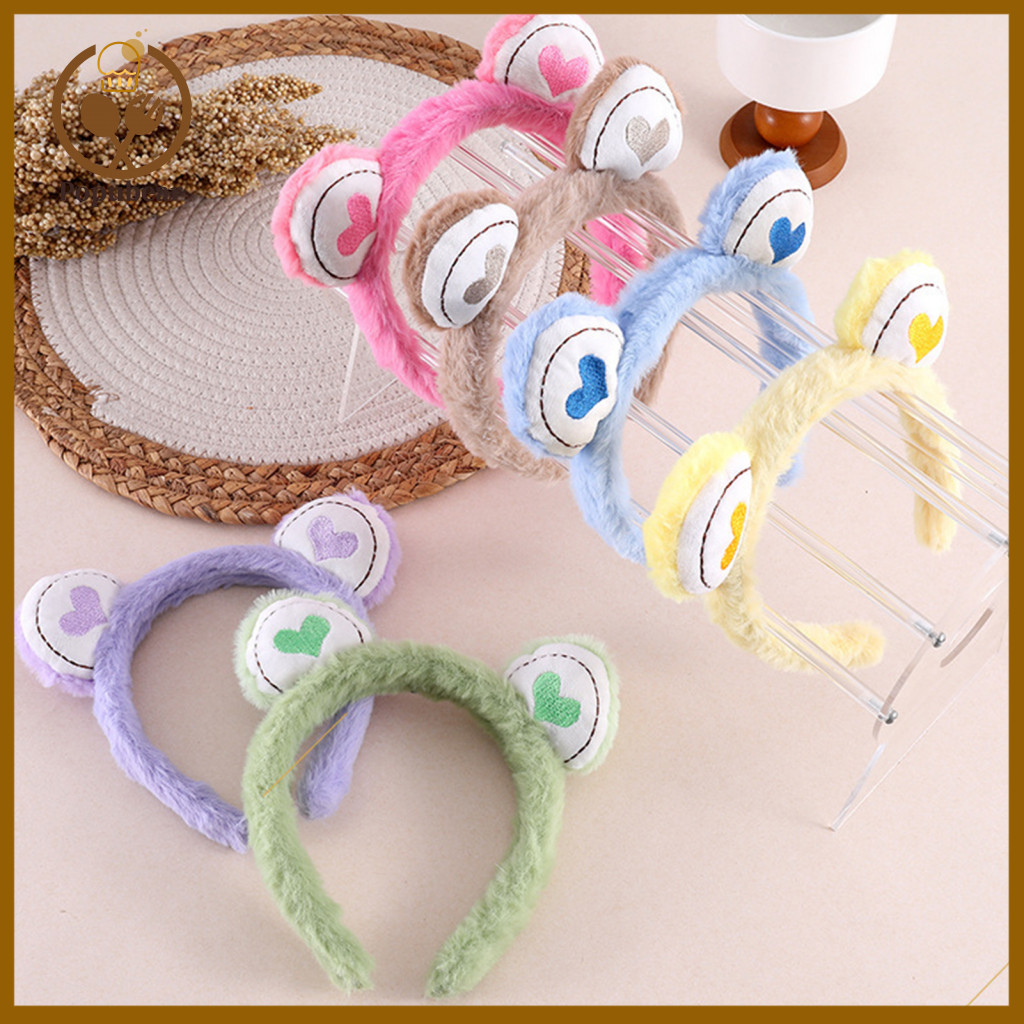 Girl Hair Hoop Fluffy Plush Anti-slip with Bear Ears – Soft Elastic Headband for Face Washing Makeup and Wear Cute Too