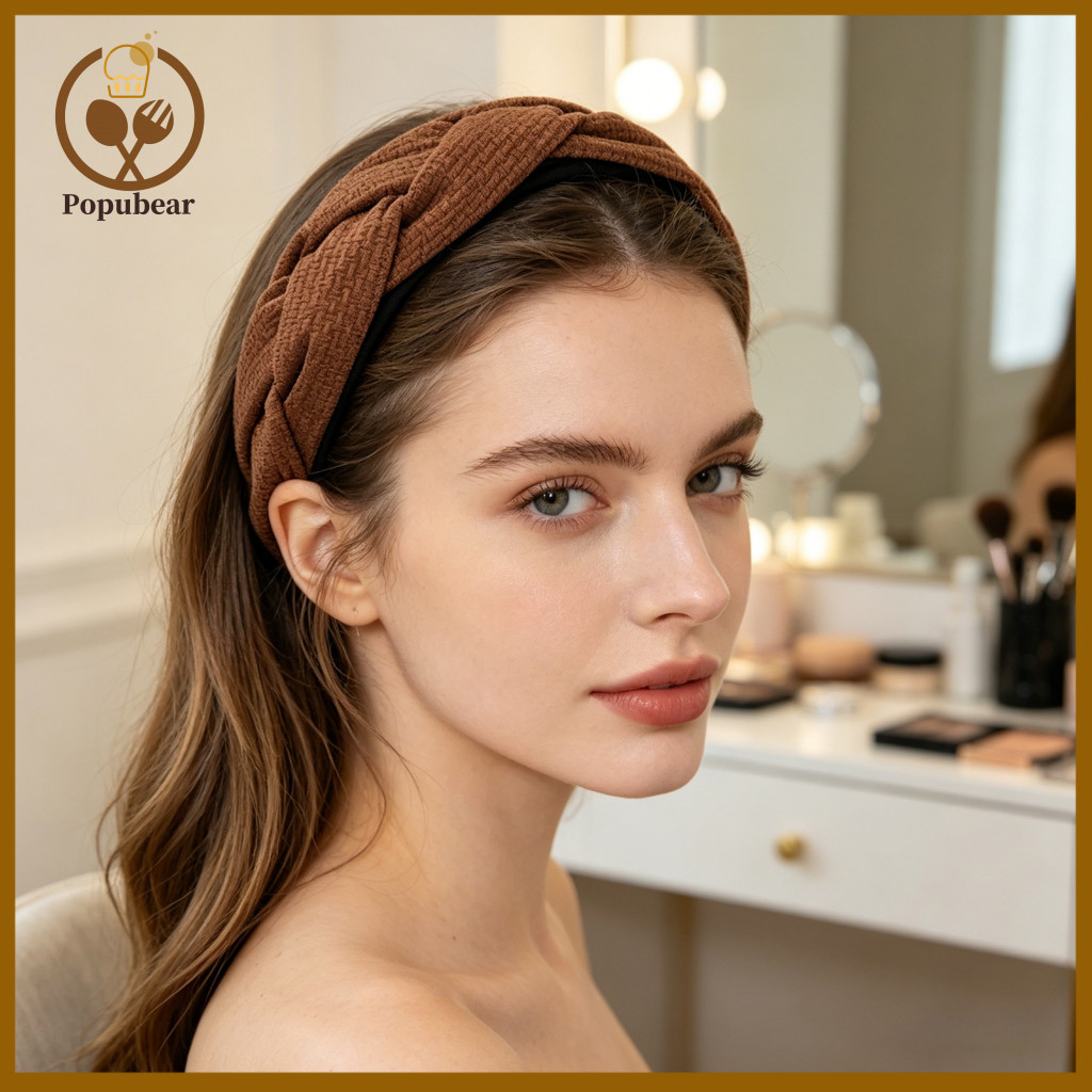 Washing Face Headband Knitted Fabric Thickened Sponge Hair Hoop Soft Corduroy Twist Braided Accessory for Women and Girl