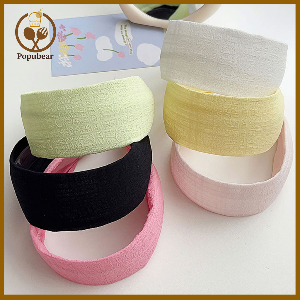 Linen Headband Korean Style Breathable Wide-brim Soft Fabric Hair Hoop for Face Shaping and Makeup – Comfortable Styli
