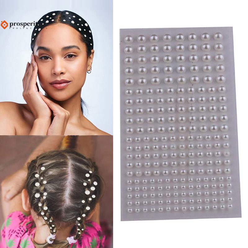 [PPTS] 220pcs Mix 3mm/4mm/5mm/6mm Pérolas De Cabelo Sti Em Autoadesivas Stiers Face Pearls Para Rosto Maquiagem Unhas Ar
