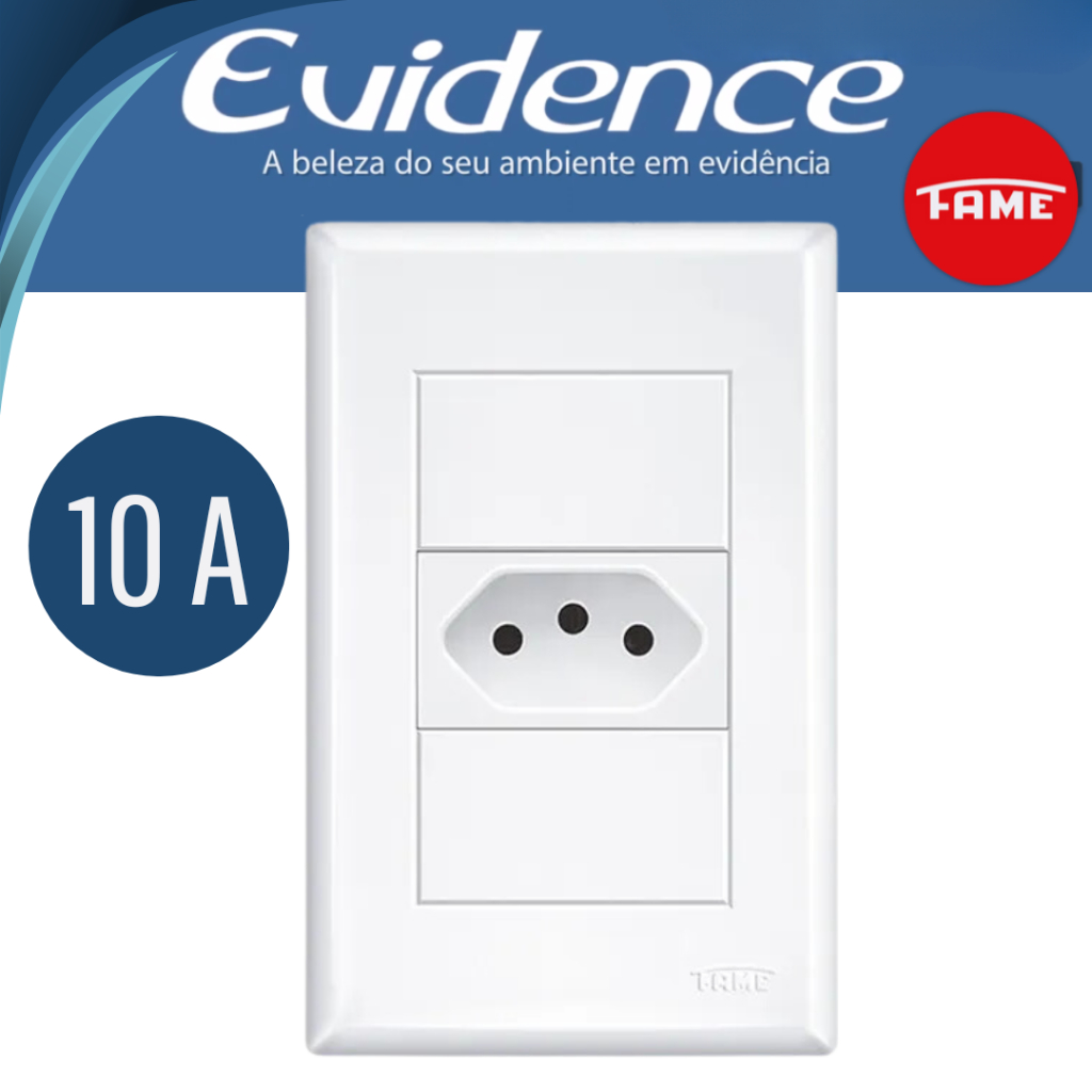 Kit 10 Tomadas 4x2 Fame 10a Evidence Conjunto Completo Original