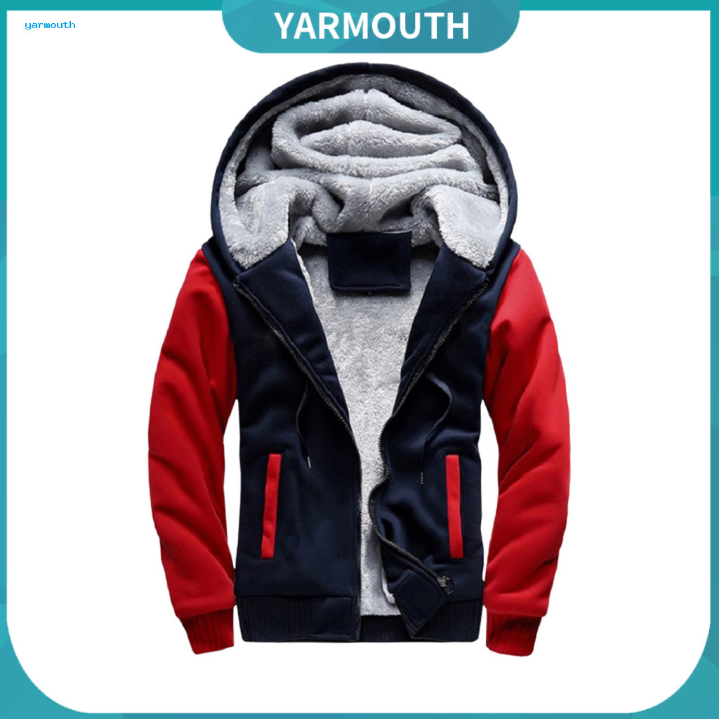 Sherpa Lined Coat Men Winter Cardigan Jacket Men's Fall Hoodie Thick Fleece Long Sleeve Baseball with Big Pockets Contra