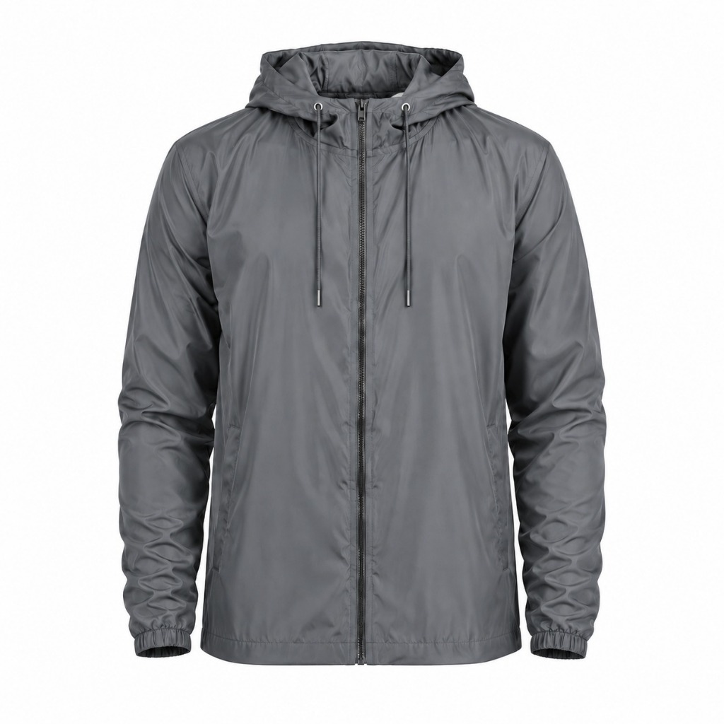 Jaqueta Corta Vento Masculino Cinza Impermeável Microfibra Blusa Esportiva Corrida Ciclismo Academia
