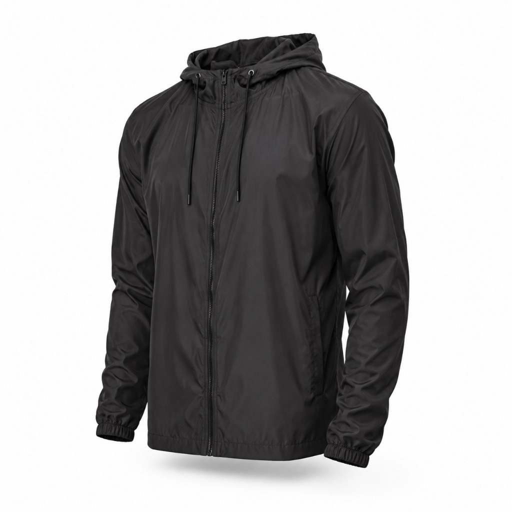 Jaqueta Corta Vento Masculino Preto Impermeável Microfibra Blusa Esportiva Corrida Academia Ciclismo