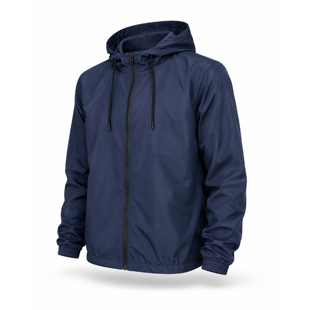 Jaqueta Corta Vento Masculino Azul Impermeável Microfibra Blusa Esportiva Corrida Academia Ciclismo