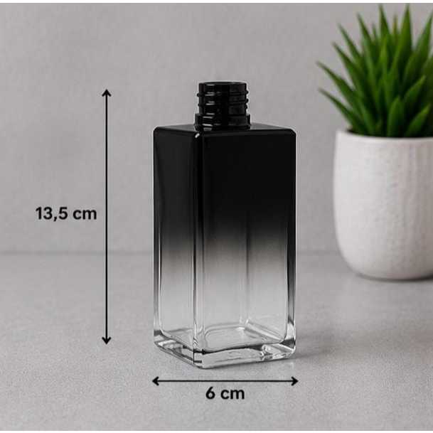 Vidro 250ml Square G.28 Preto degradê