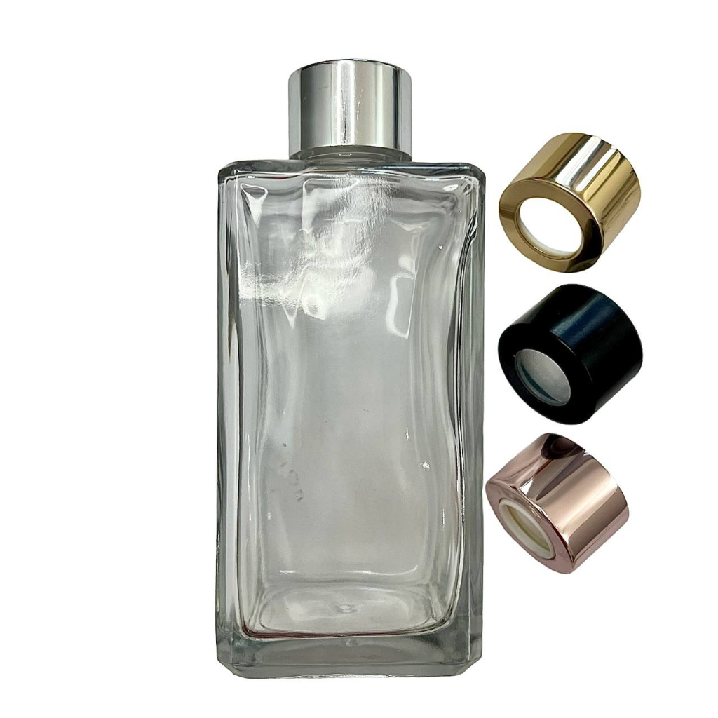 04 Vidro square 250ml + 04 Tampa difusor luxo