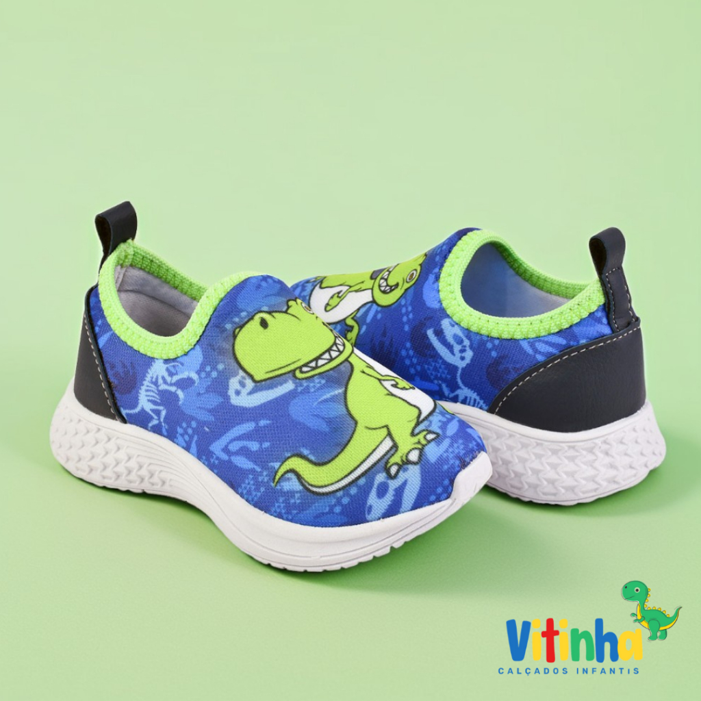 Tenis Infantil DINO Unisex, Menino criança Juvenil Barato Escolar Leve