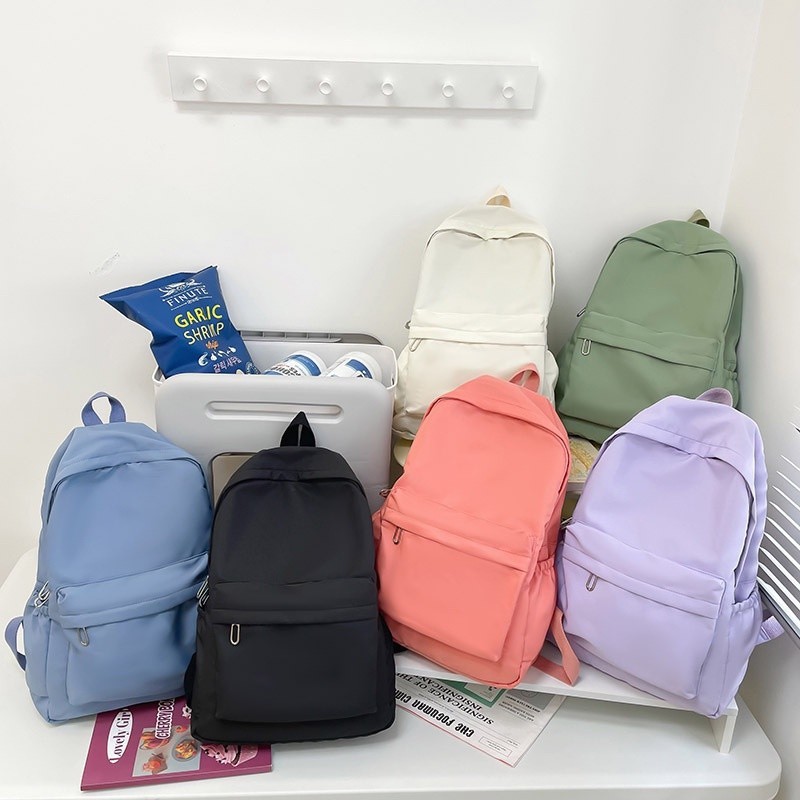 Mochila Colorida Lisa Escolar Unisex Resistete Casual Chic Alta qualidade