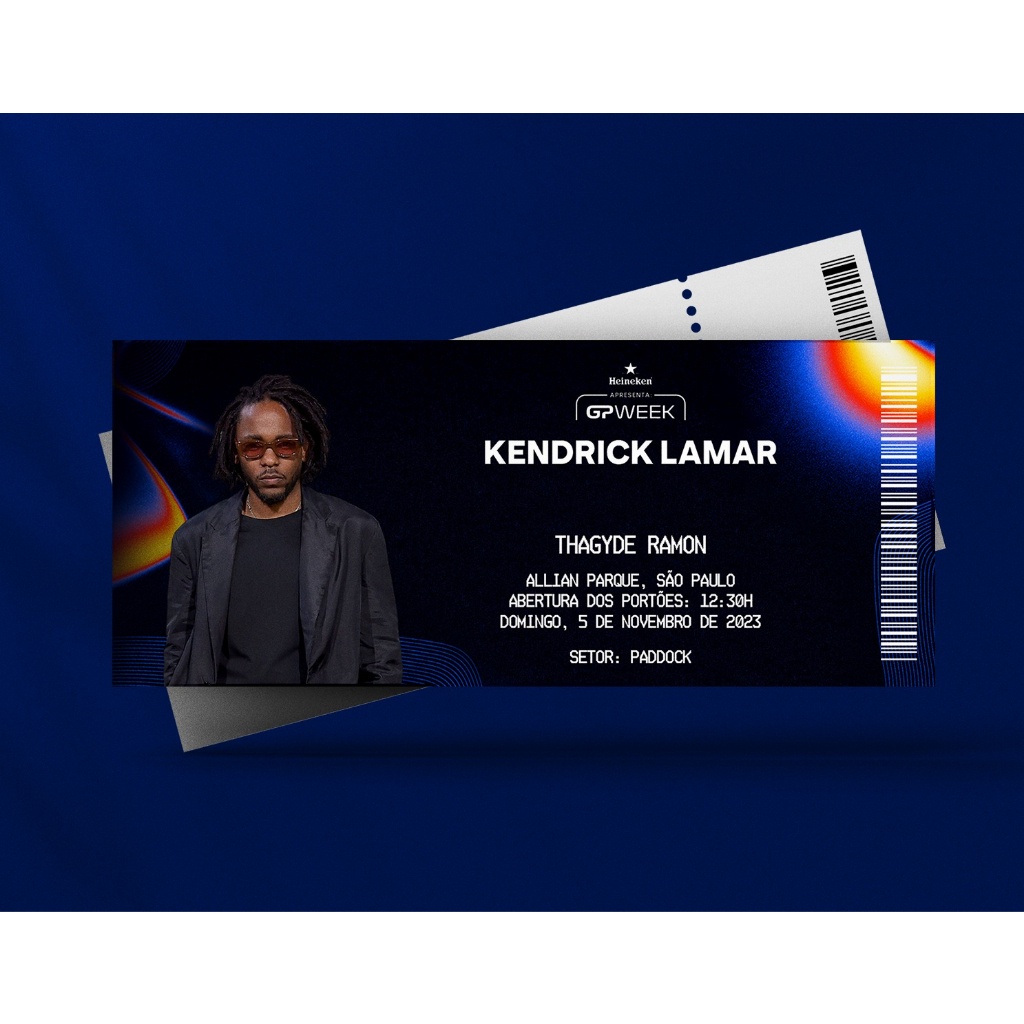 Ingresso Holográfico Personalizado Kendrick Lamar - GP Week 2023