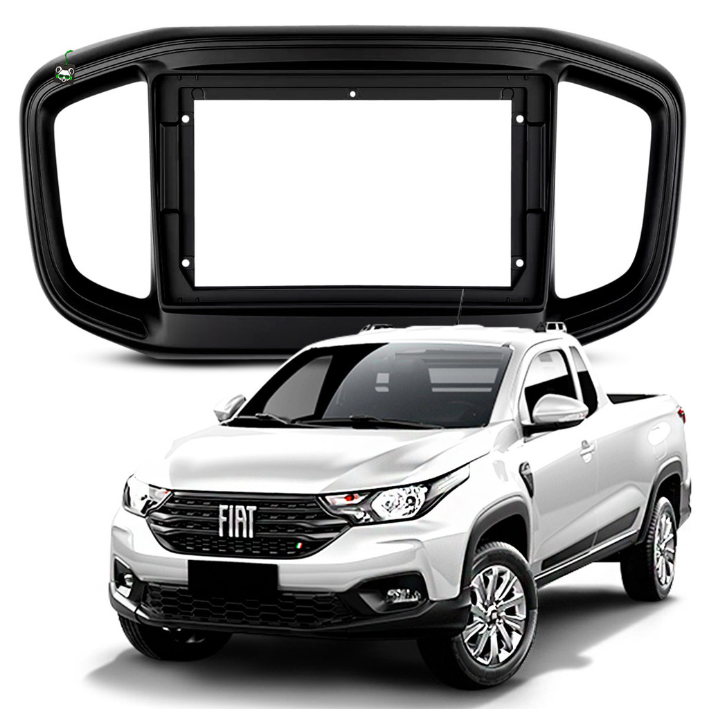 Moldura 9 Polegadas Fiat Strada 2021 2022 2023 Preto Fosco