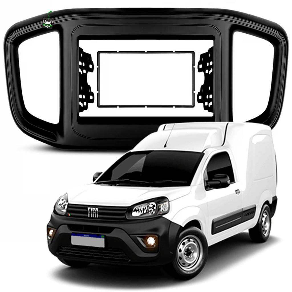 Moldura 7 Pol 2 Din Fiorino 2022 2023 2024 2025 Preto Fosco